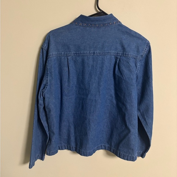 Vintage Dress Barn Appliqued Jungle Animals Denim Zip Jacket Size Small Zebra - Picture 2 of 7